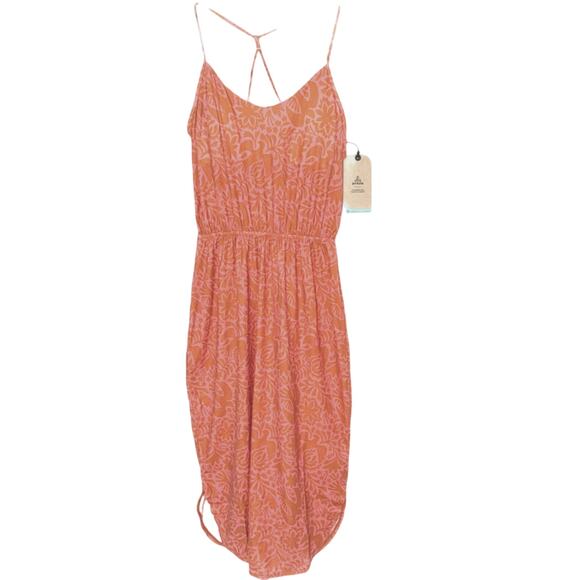 Prana Ayla Dress Fresca Flora Fauna Coral - Built In Bra  Sz Small 1970591 - $99 - Picture 1 of 11